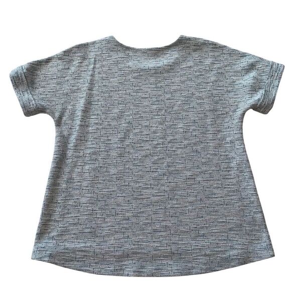 LOFT Women's Short Sleeve Textured Blue Top Size M Casual Spring - Picture 5 of 7